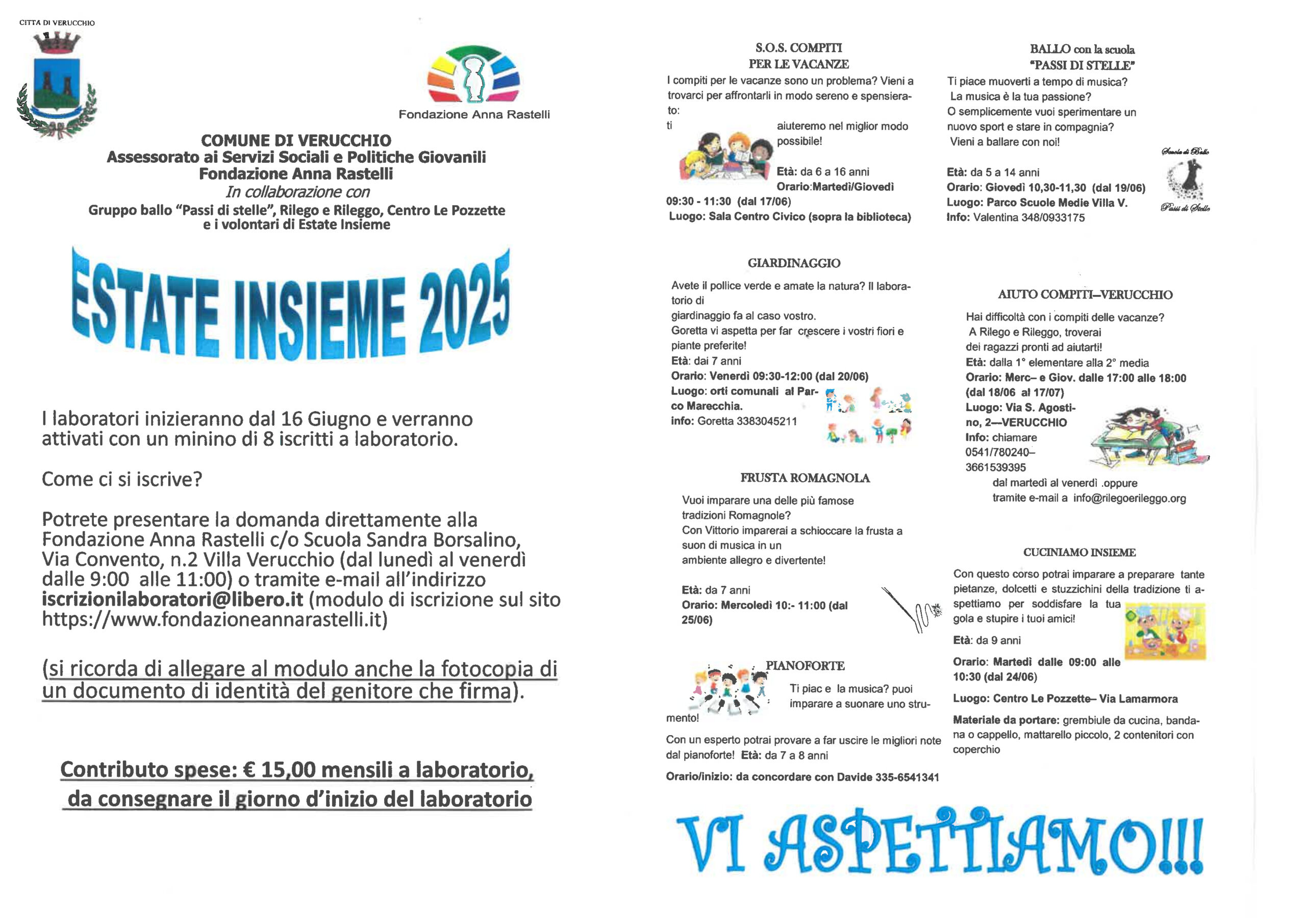 A Verucchio partono i laboratori di Estate Insieme